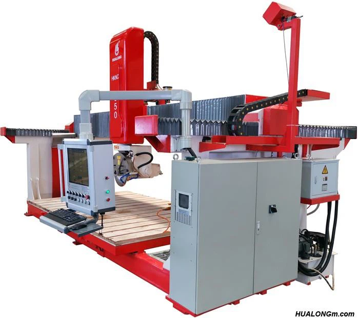 Side view of 5 Axis CNC Granite saw